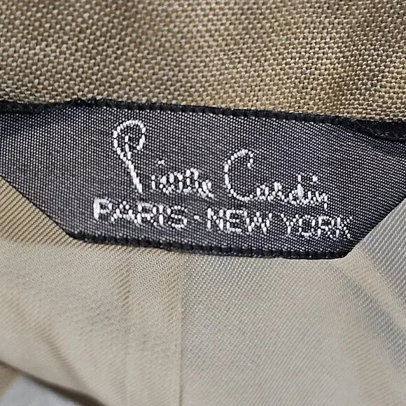 Vintage Pierre Cardin Wool Linen Beige Blazer Jacket 40R - Picture 11 of 11